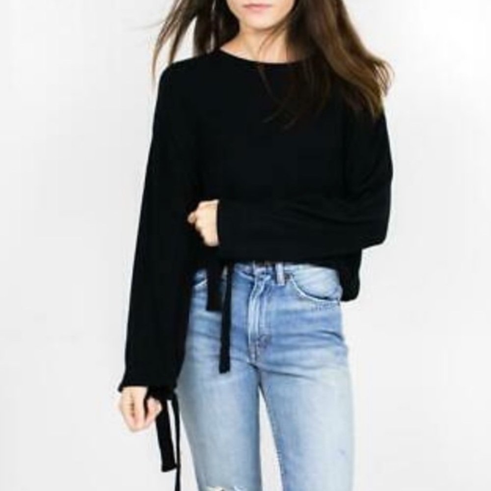 Project Social Womens Tie Sleeve Top NWT
